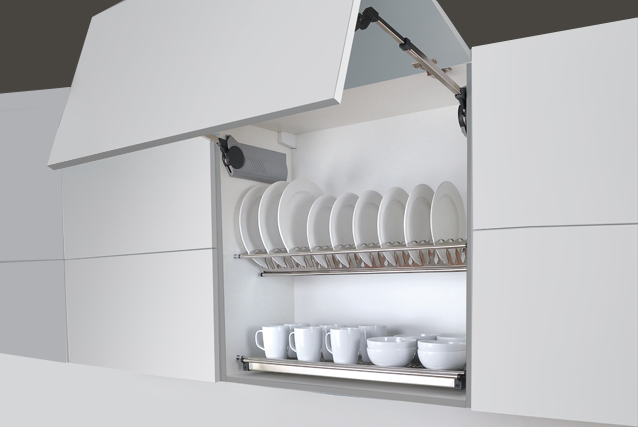 Wall cabinet dish rack