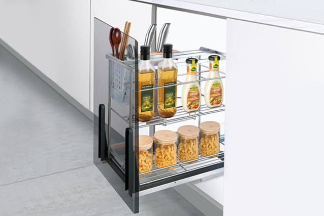 Flat wire stainless steel electroplate multifunctional seasoning basket