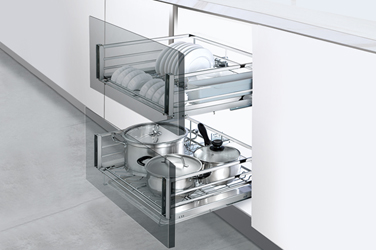 Flat wire stainless steel electroplate three-side drawer basket
